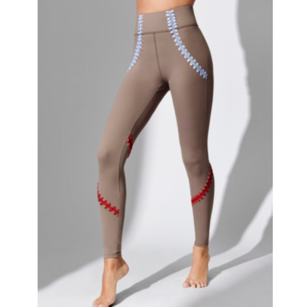 Carbon38 Women Crochet Legging Nude High Waist